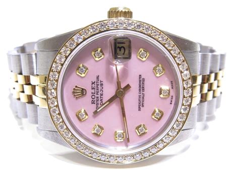 rolex pink dial only with diamonds 31|rolex lady datejust pink.